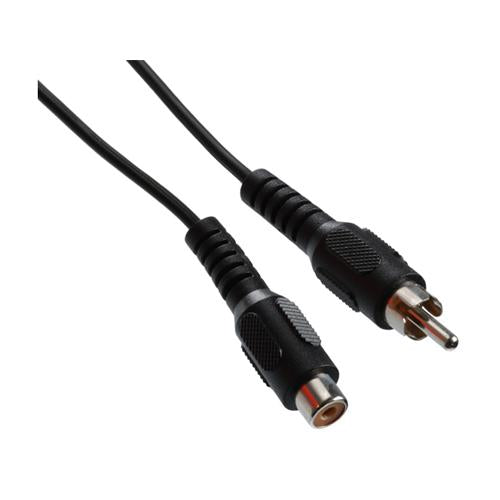 1 x RCA Extension Plug to Socket Black Nickel 5 Meters