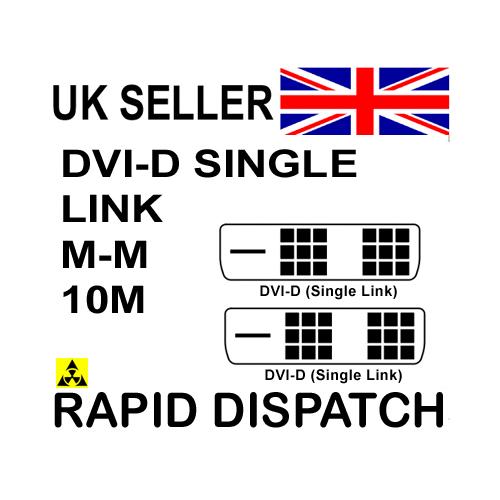 10m DVI-D Male to DVI-D Male Single Link Cable 10m 18+1 pins