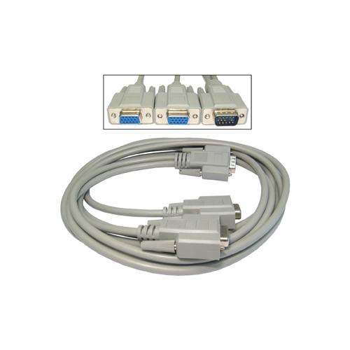 1 PC To 2 VGA Monitor Splitter Cable Lead 1.8 Metres