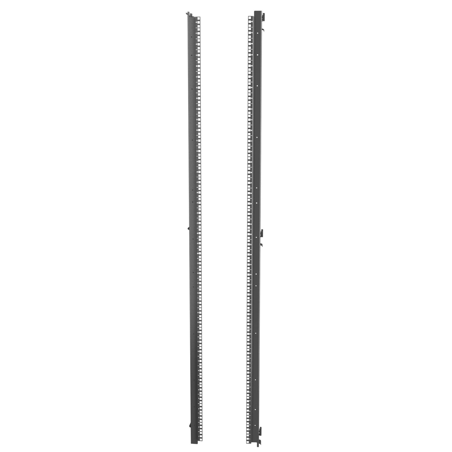 48U X 600mm Wide Server Rails Square Hole Black (Qty 2)