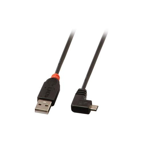 0.5M USB 2.0 CABLE 90DEG BLK AM TO 90 DEGREE MICRO B MALE - 31975