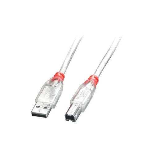 5M USB 2.0 CABLE - TRANSPARENT TYPE A MALE TO TYPE B MALE - 41755