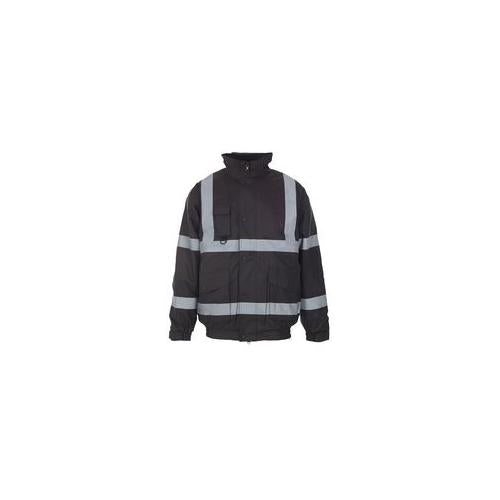 59173 Supertouch Hi-Vis Bomber Jacket, Black, L