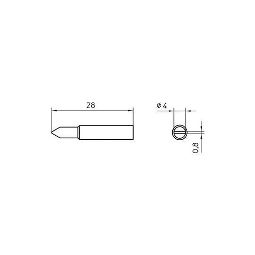 XNT D Weller Tip, Chisel, 4.0mm