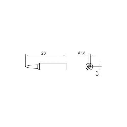 XNT A Weller Tip, Chisel, 1.6mm