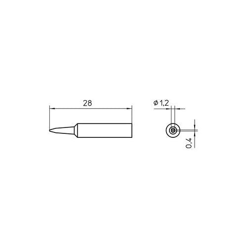XNT K Weller Tip, Chisel, 1.2mm