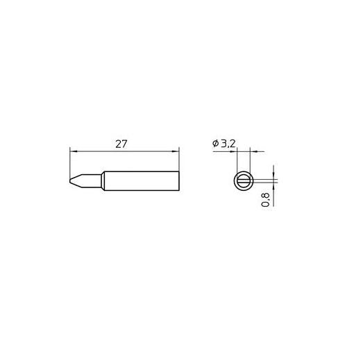 XNT C Weller Tip, Chisel, 3.2mm