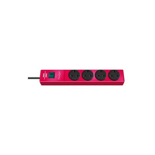 1150613174 Brennenstuhl Extension Socket 4 Way Rubin Red 2M