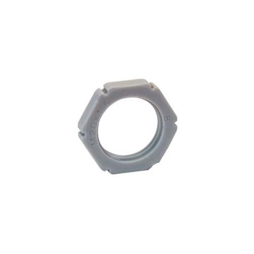10060772 Wiska Locknut, M20 Grey Polyamide 10Pk