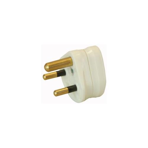 222 Pro Elec Plug Round Pin White 2A