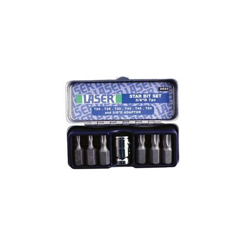 595 Lazer Star Bit Set, 3/8"D, 7Pc
