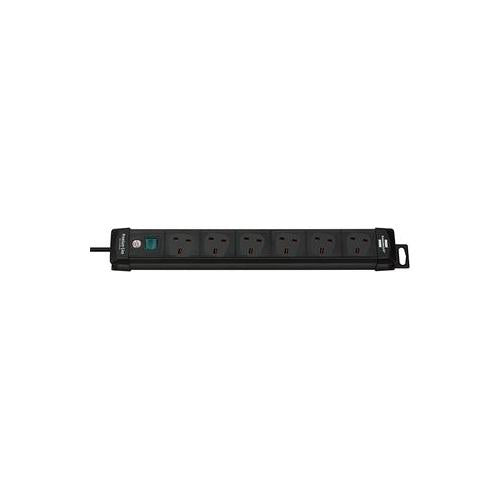1951163100 Brennenstuhl Extension Socket 6-Way Black 3M