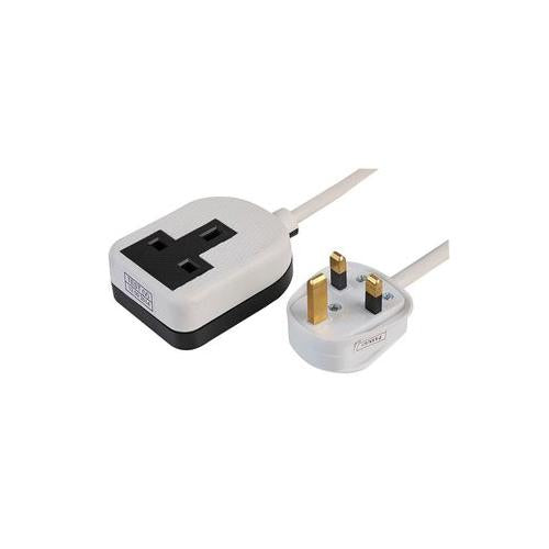 0138W-15M Pro Elec Socket Rubber 1 Gang 13A White 15M
