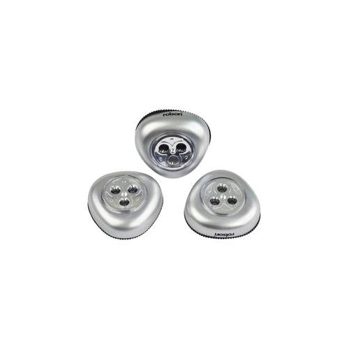 61761 Rolson Tools Push Light Set Stick On 3 Led3 Pieces