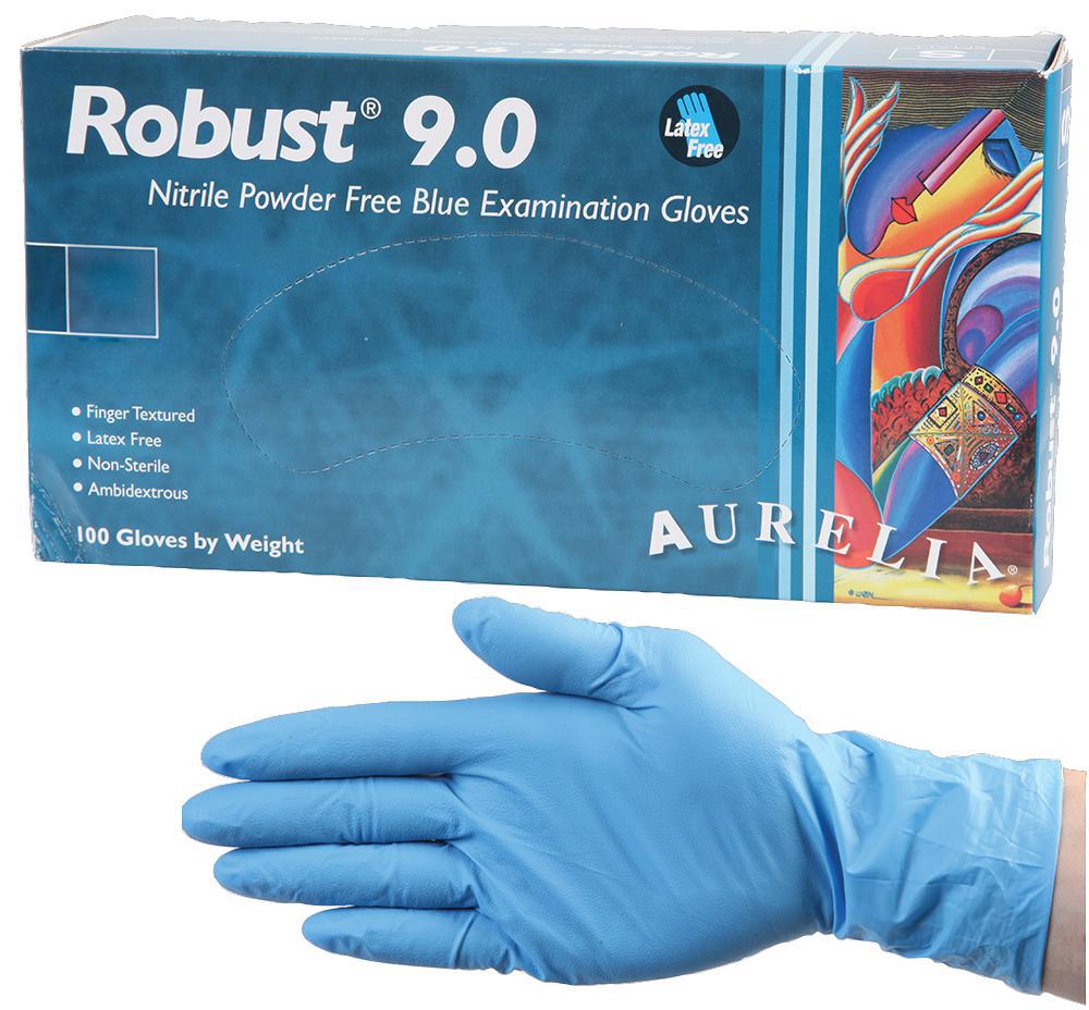 96896 Aurelia Nitrile Gloves Robust 9.0 Blue S Pk100
