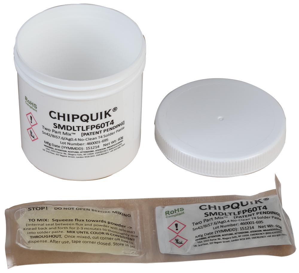 SMDLTLFP60T4 Chip Quik Solder Paste 2 Part Mix Low Temp 60G