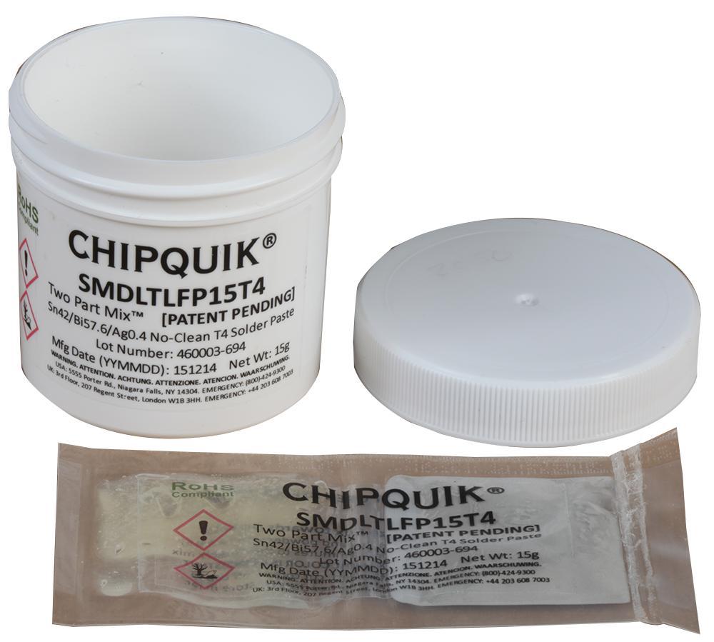 SMDLTLFP15T4 Chip Quik Solder Paste 2 Part Mix Low Temp 15G