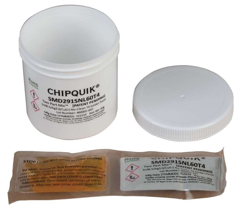 SMD291SNL60T4 Chip Quik Solder Paste 2 Part Mix Sac305 60G