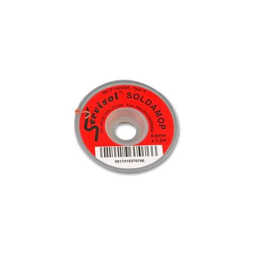 SERVISOL - 200004300 1.5MX0.8MM - SOLDAMOP RED, 0.8MM X 1.5M DESOLDERING BRAID