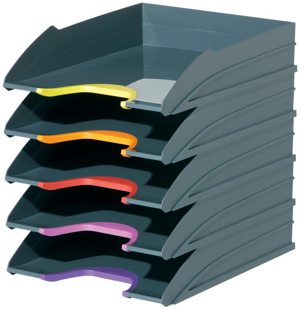 Durable Office Products - 770557 - Varicolor Letter Tray Set - 5 Trays
