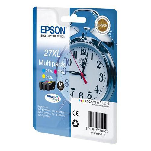 Epson Durabrite Ultra Extra Large Ink Cartridges 27xl Multipack 3-colour
