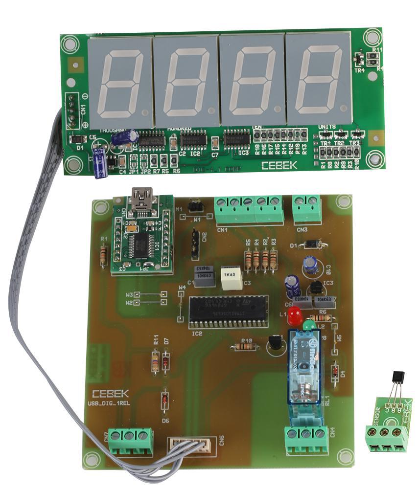 Cebek - USB.I-180.1 - Usb Thermostat/thermometer, 4x 1" Leds