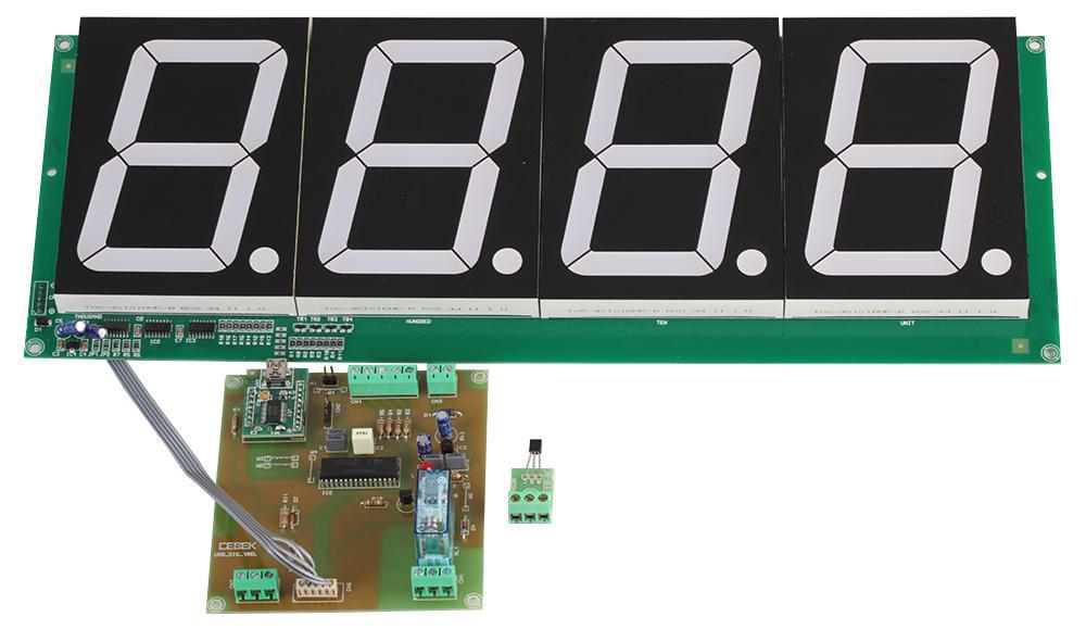 Cebek - USB.I-180.4 - Usb Thermostat/thermometer, 4x 4" Leds