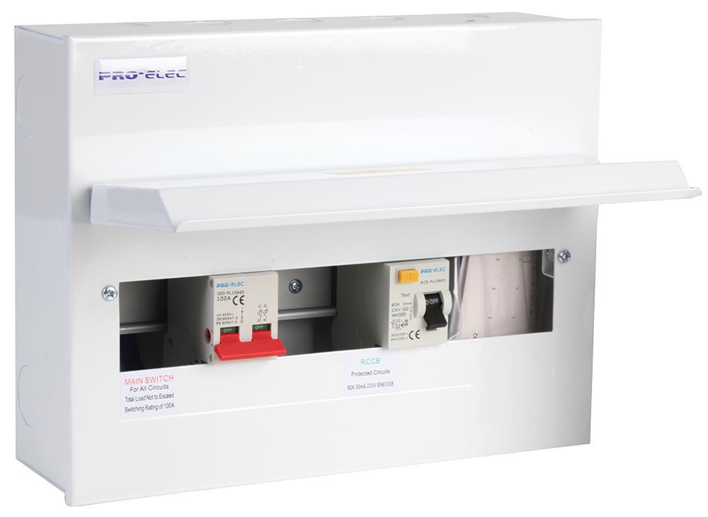 Pro Elec - PS46 - Consumer Unit Metal 14 Way 4+6 S/l