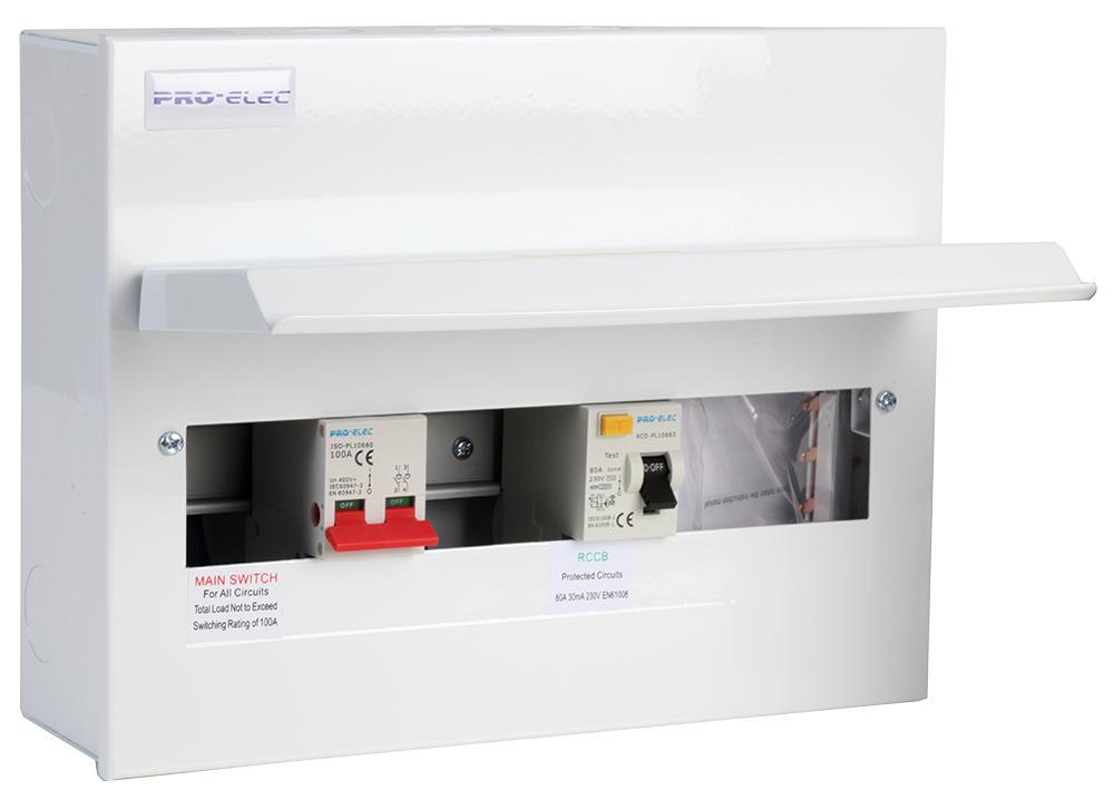 Pro Elec - PS55 - Consumer Unit Metal 14 Way 5+5 S/l