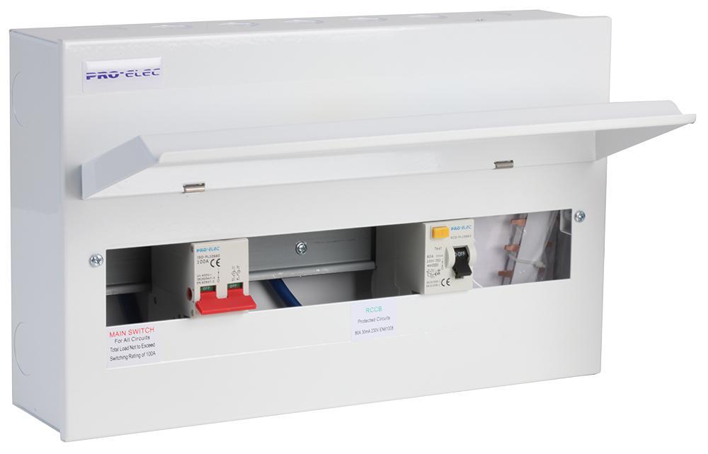 Pro Elec - PS86 - Consumer Unit Metal 18 Way 8+6 S/l