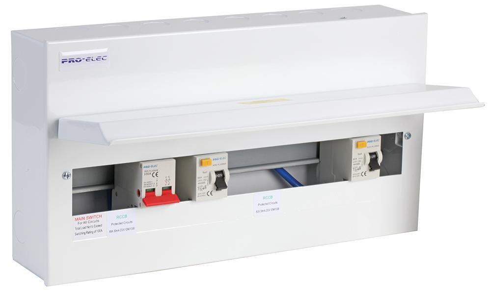 Pro Elec - PD78 - Consumer Unit Metal 21 Way 7+8 Dual Rcd