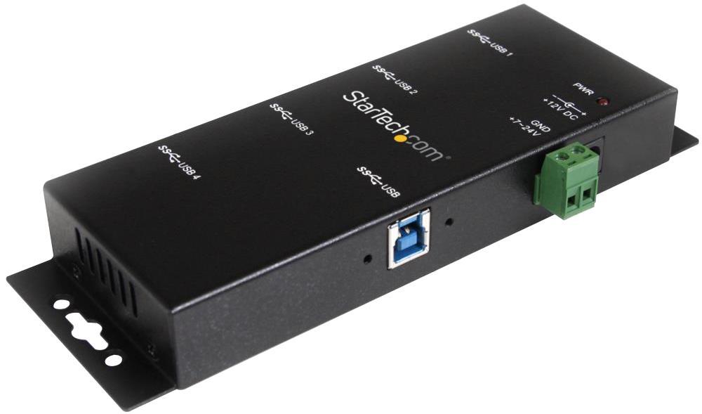 Startech ST4300USBM 4-port Industrial Usb 3.0 Hub Wall Mountable, Bus Powered