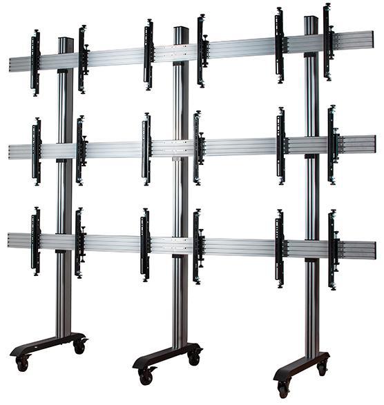B-tech - BT8371-3X3 - Mobile Video Wall Stand 3x3 Video Walls
