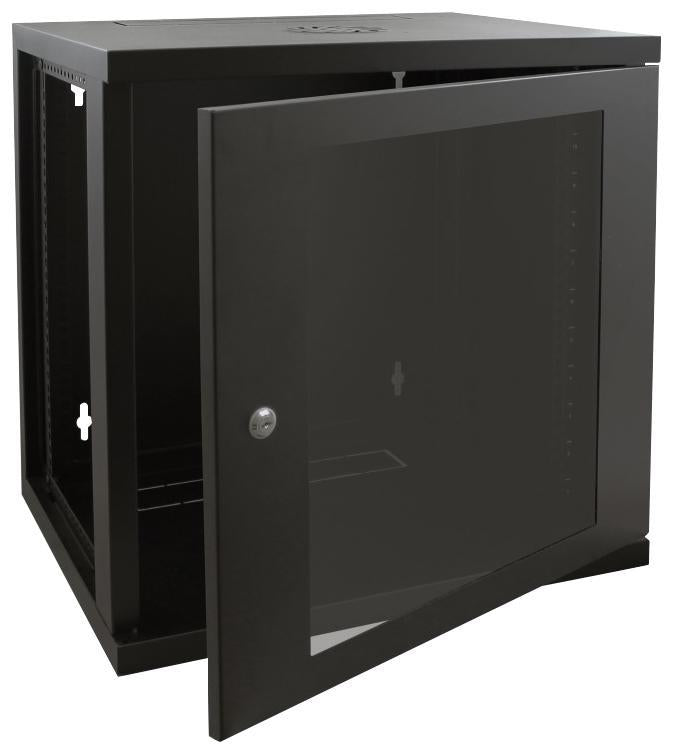 Rackyrax - RR-W1-12G - 19" 12u Wall Mounting Cabinet In Black, 550x450mm (wxd)