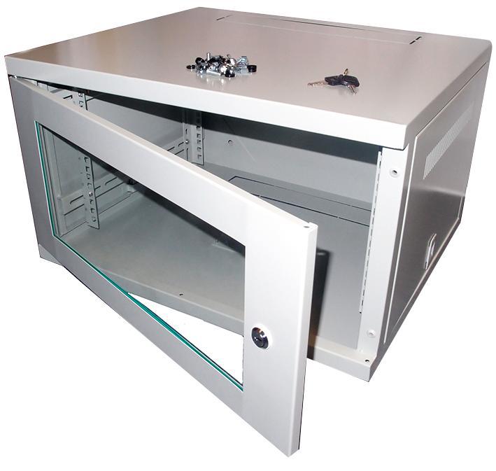 Lms Data 19" Wall Mounted 6u Steel Cabinet In Grey 550x450x320mm (wxdxh)