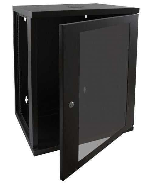 Rackyrax - RR-W2-18G - 19" 18u Wall Mounting Cabinet In Black, 550x550mm (wxd)