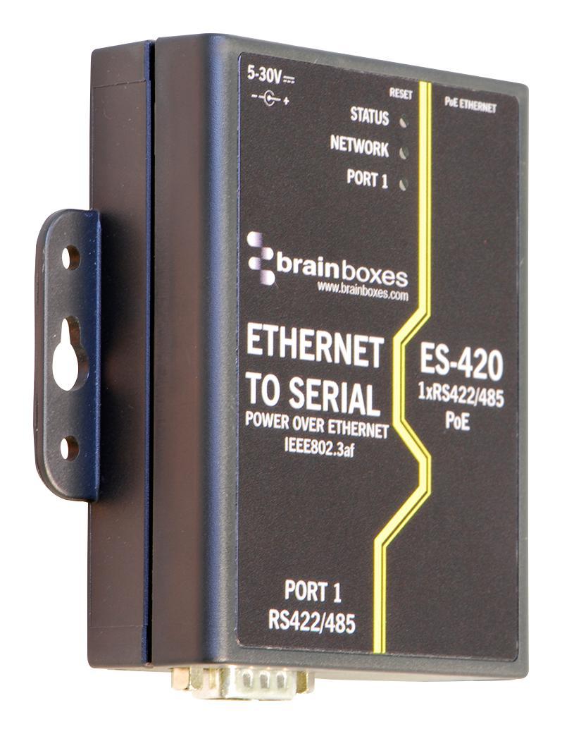 Brainboxes - ES-420 - 1-port Rs422/485 Poe Ethernet To Serial Adapter