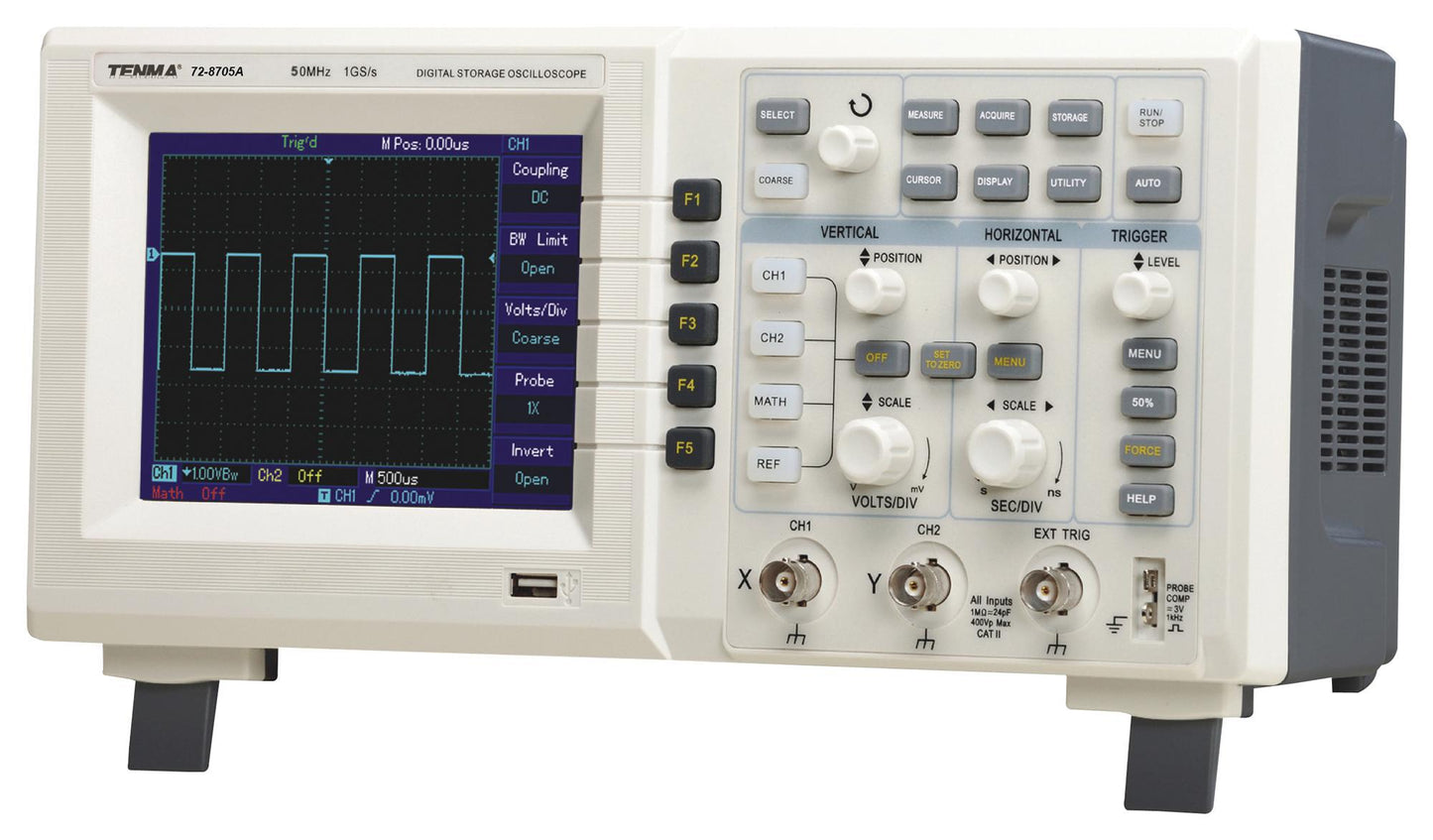Tenma - 72-8705A - 50mhz 2 Channel Digital Oscilloscope With 1gs/s Sampling Rate