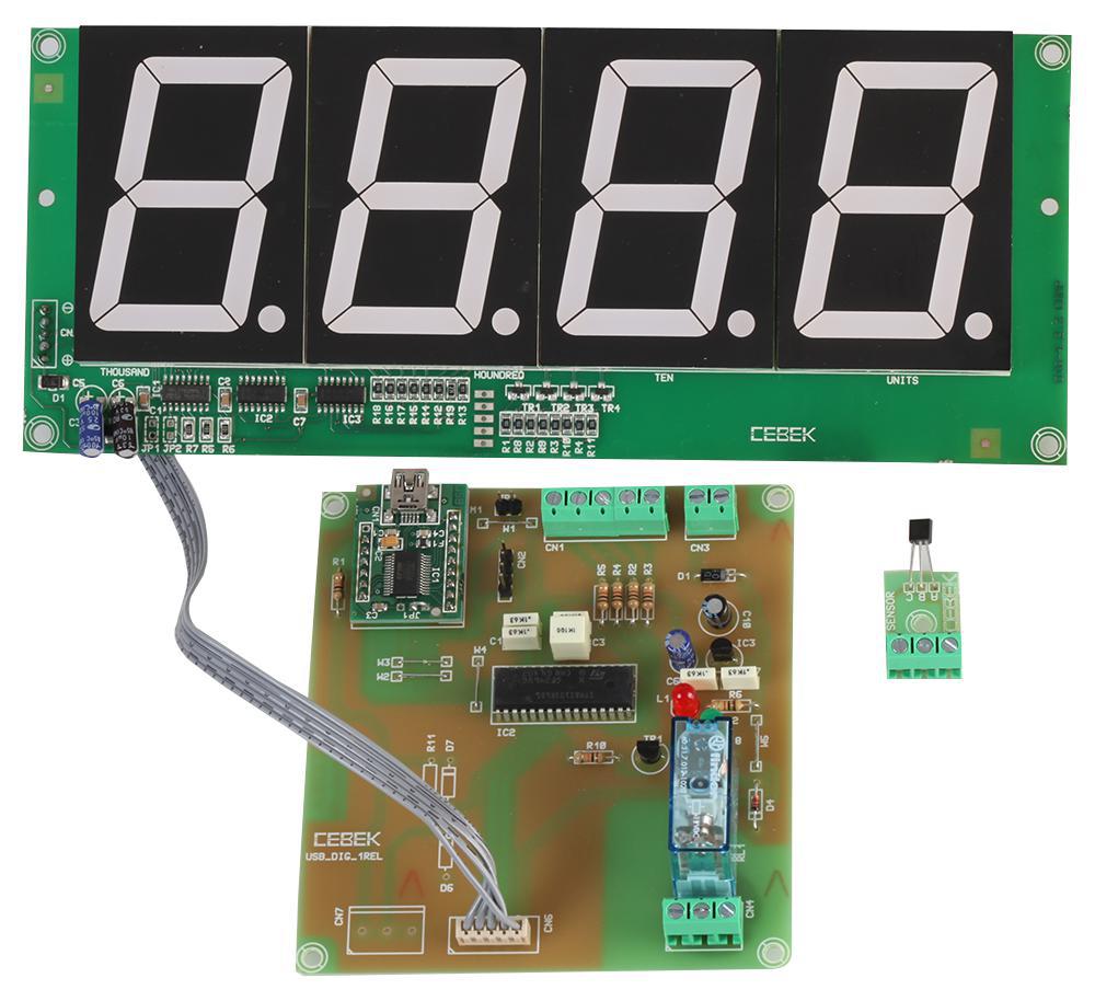 Cebek - USB.I-180.2 - Usb Thermostat/thermometer, 4x 2.5" Leds