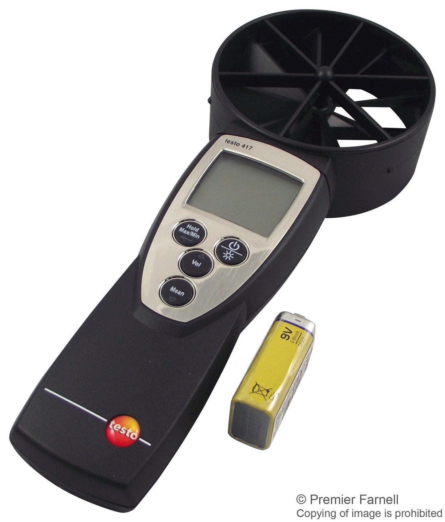 Testo - 417 - Large-area Hand Held Vane Anemometer With A Fixed Flow-temperature Vane