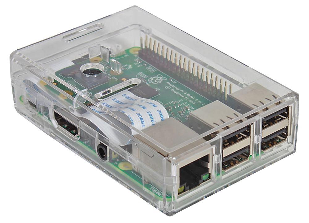 Raspberry-pi - RPI3-MODB+CASE - Raspberry Pi 3 In Transparent Case