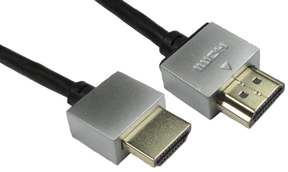 Super Slim Hdmi Cable With Ethernet, 2m Black