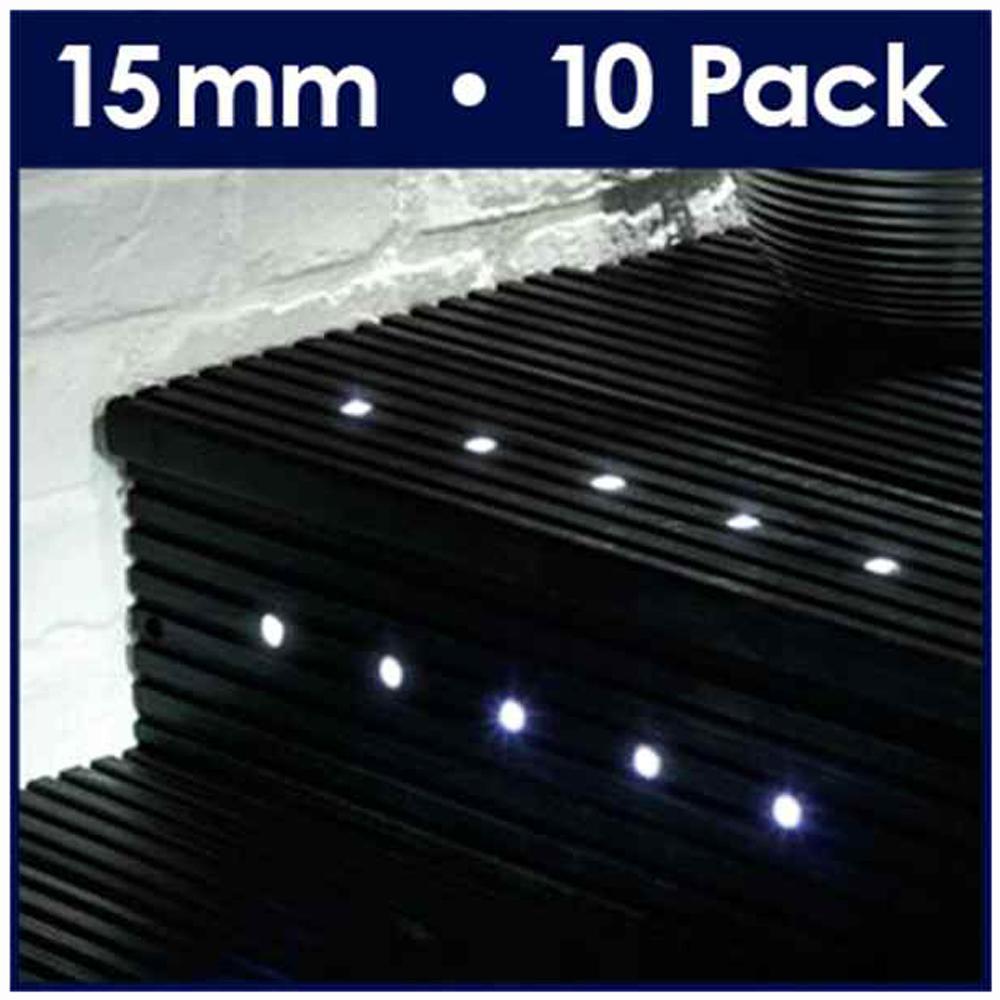 16677 - 15mm White Led Decking Lights X10