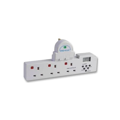 PRO ELEC - 2338T - 3 WAY ADAPTOR WITH TIMER SOCKET