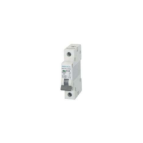 6 kA MCB SINGLE POLE TYPE C CURVE 10A , PRO ELEC , AUB1 1P C10A