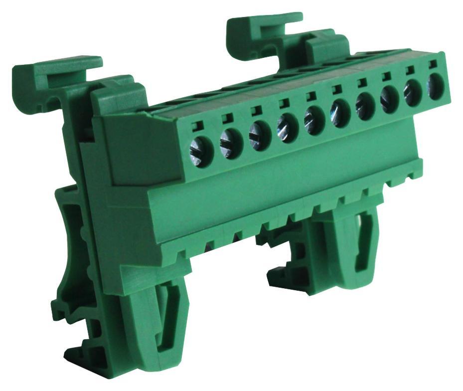 5mm Pluggable DIN Rail Horizontal PCB Terminal Block, 10 Poles, 51.4mm - CAMDENBOSS