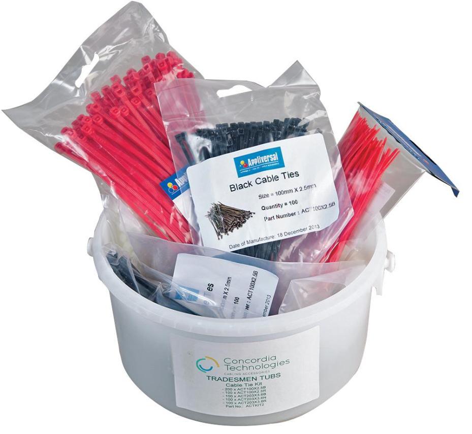 600-Piece Nylon Cable Tie Kit, Multicoloured - PRO POWER