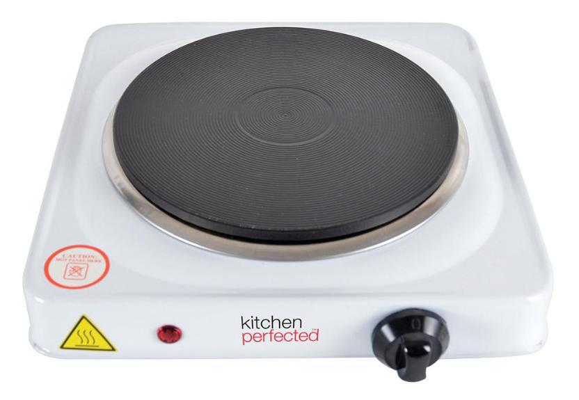 1500W Single Electric Hotplate - White Finish - KITCHEN PERFECTED