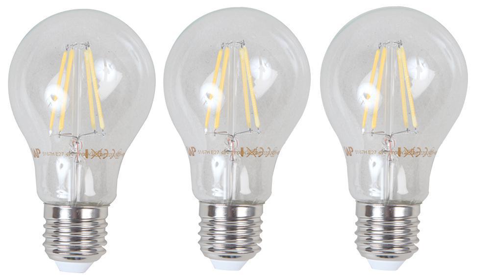 4W Clear GLS LED Filament Lamp, E27, Warm White - UNBRANDED