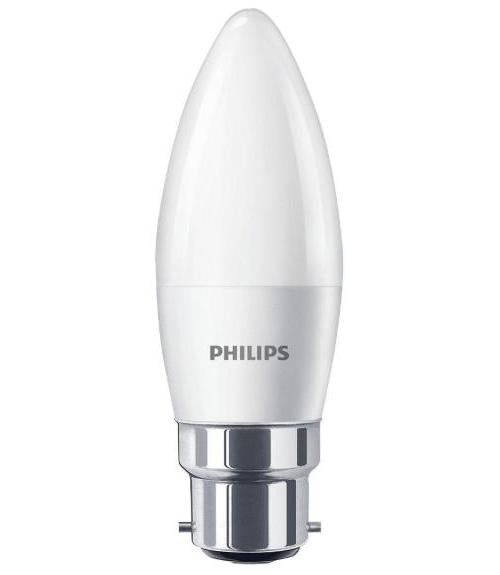 5.5W Frosted LED Candle Lamp, B22, 470lm - PHILIPS LIGHTING
